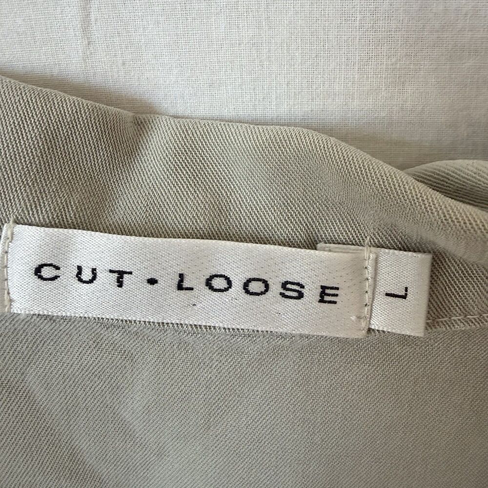 Cut Loose L Sage Green Tencel Jacket Shirt Lightweight USA Made Button FrontBoho - Picture 8 of 14